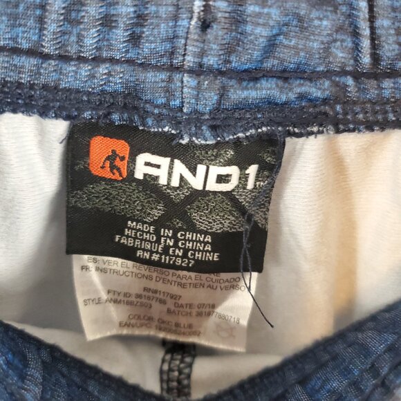 And 1 Blue Mens Elastic Drawstring Athletic Basketball Pants Sz Medium - Picture 6 of 11